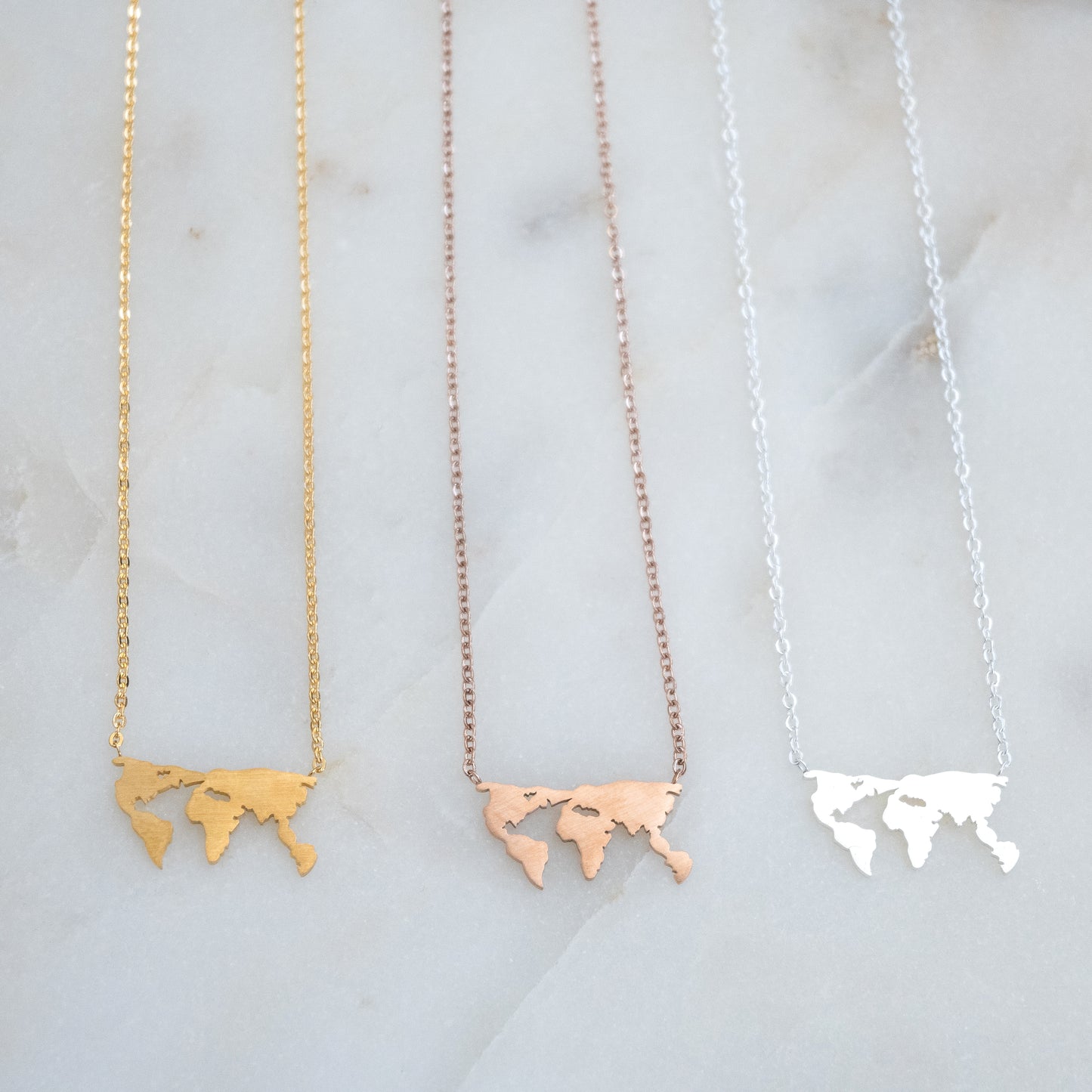 World Map Necklace