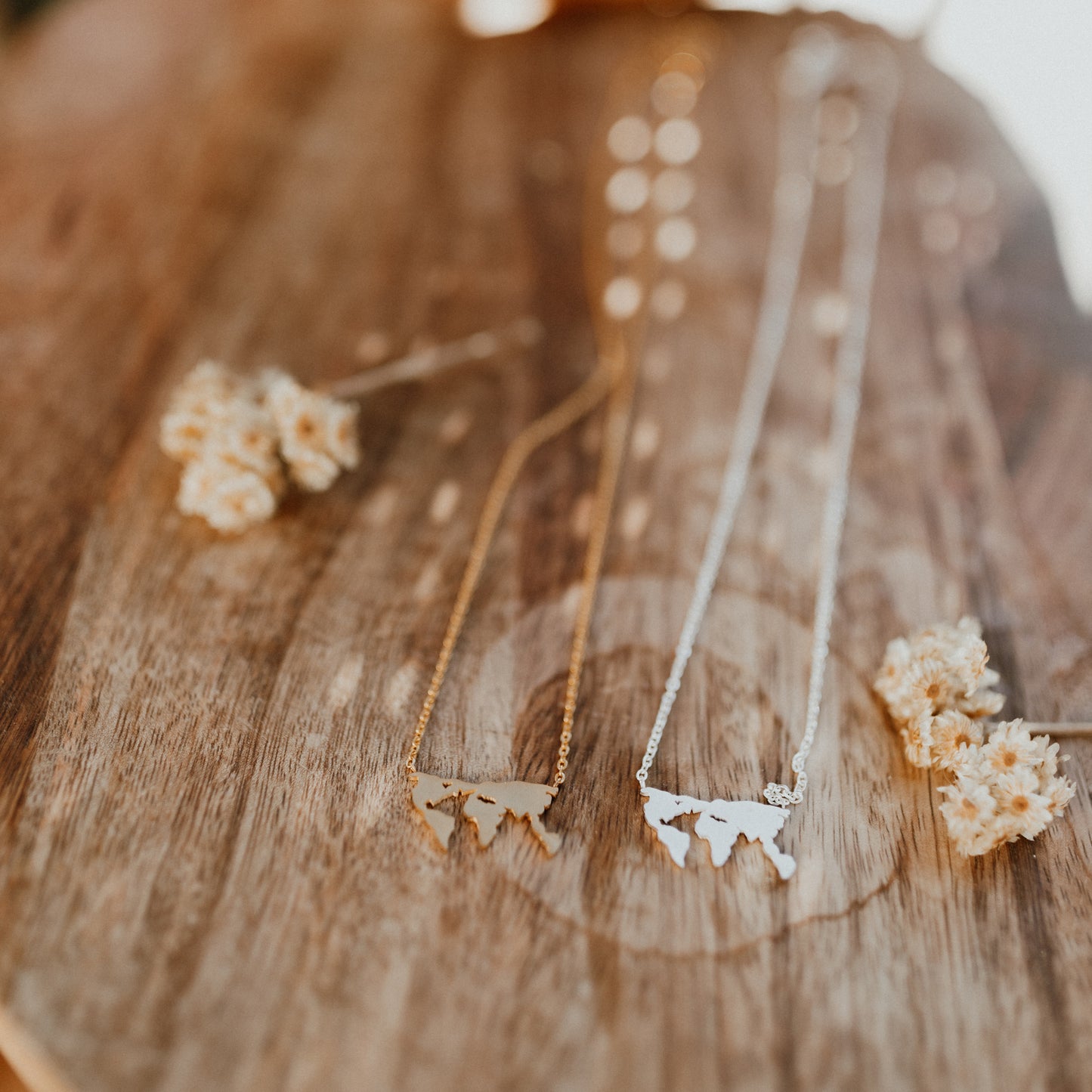 World Map Necklace