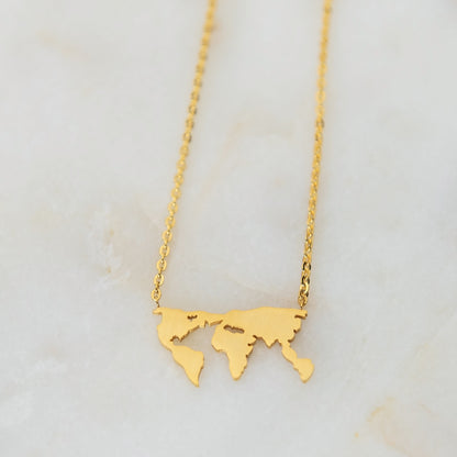 World Map Necklace