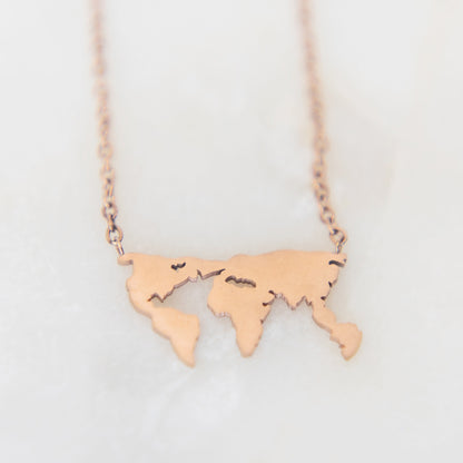 World Map Necklace